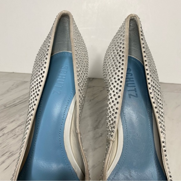 Schutz Lou Crystal Pointy Toe Pump 8B - Picture 14 of 16
